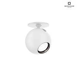ceiling luminaire LECA 1.0 - 350MA cardanic swivelling, ball shaped, semi flush IP20, white matt dimmable
