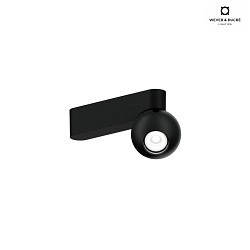 ceiling luminaire LECA 1.0 1 flame, cardanic swivelling IP20, black matt dimmable