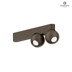 ceiling luminaire LECA 2.0 2 flames, cardanic swivelling IP20, bronze dimmable