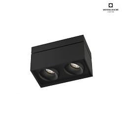 Luminaire de plafond SIRRO 2.0  2 flammes, pivotant, rotatif IP20, noir gradable