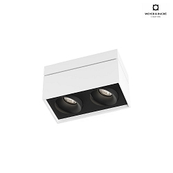 Luminaire de plafond SIRRO 2.0  2 flammes, pivotant, rotatif IP20, noir, blanche gradable