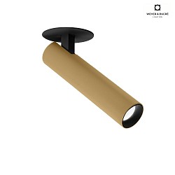 ceiling luminaire MATCH 1.0 with leaf springs, cardanic swivelling, semi flush IP20, champagner dimmable