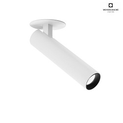 ceiling luminaire MATCH 1.0 with leaf springs, cardanic swivelling, semi flush IP20, mat, traffic white dimmable
