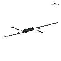 ceiling luminaire PERLEZ GRID 1.0 8 flames IP20, black matt dimmable
