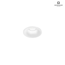 ceiling recessed luminaire RONY POINT 1.0 round, rigid, with leaf springs IP20, mat, traffic white dimmable