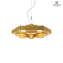 Pendant luminaire J.J.W. 04, shade  56cm / height 20cm, 6x E27, aluminum, gold