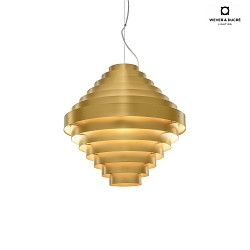 Pendant luminaire J.J.W. 05, shade  44.5cm / height 44.5cm, 3x E27, aluminum, gold