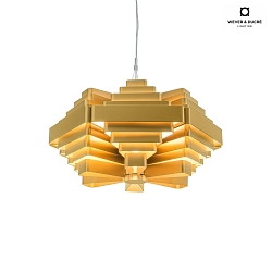 Pendant luminaire J.J.W. 042, shade  56cm / height 33cm, 6x E27, aluminum, gold