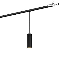 Pendant luminaire HEXO 2.0 PAR16 for 1-phase tracks, GU10 max. 12W, black