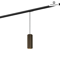 Pendant luminaire HEXO 2.0 PAR16 for 1-phase tracks, GU10 max. 12W, bronze