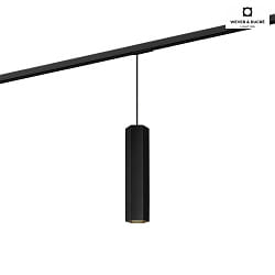 Pendant luminaire HEXO 3.0 PAR16 for 1-phase tracks, GU10 max. 12W, black