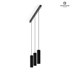 Pendant luminaire HEXO MULTI 3.0 PAR16, GU10 max. 12W, without canopy, black