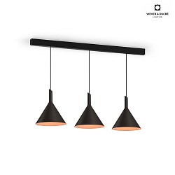 Design Pendant luminaire SHIEK 3.0,  25.2cm, E27 max. 20W, dimmable, black copper