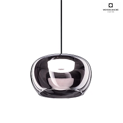 LED Design Pendant luminaire WETRO 2.0,  22.5cm, 11W 1850-2800K, CRi >90, dimmable, glass, black