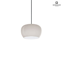 LED Design-Pendelleuchte WETRO 2.0,  22.5cm, 1-flammig, 11W 1850-2800K, CRi >90, dim-to-warm, Glas, dunkeltaupe/wei