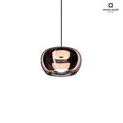 LED Design Pendant luminaire WETRO 2.0,  22.5cm, 11W 1850-2800K, CRi >90, dimmable, glass, copper