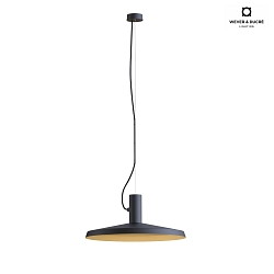 Pendant luminaire ROOMOR 1.0 PAR16, GU10, 250cm, deep black, with shade 4.0, deep black gold