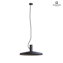 Pendant luminaire ROOMOR 1.0, E27, 600cm, deep black, with shade 4.0