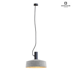 Pendant luminaire ROOMOR 1.0, E27, 600cm, deep black, with shade 3.0