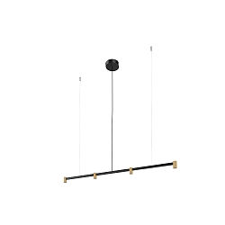 pendant luminaire TRACE CHANDELIER CEILING SUSP 1.0 IP20, champagner, black matt dimmable