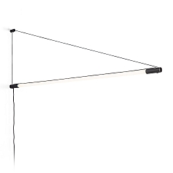 pendant luminaire DARF WALL SURF 1.2 LED TUBE G13 IP20, black matt dimmable