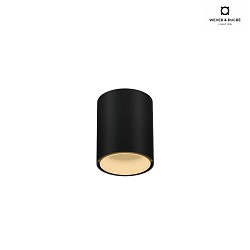 Downlight RAY MINI 1.0 Bas, cylindrique, version pour montage en surface IP20, noir mat gradable