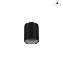 Downlight RAY MINI 1.0 Bas, cylindrique, version pour montage en surface IP20, noir mat gradable
