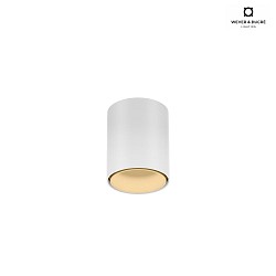 Downlight RAY MINI 1.0 Bas, cylindrique, version pour montage en surface IP20, blanc mat gradable