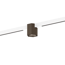 LED Schienenstrahler HEXO ON STREX 1.0, 25�, 48V, 7W, 2700K, 440lm, IP20, Schiene wei� / Leuchte bronze