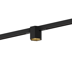 LED Schienenstrahler HEXO ON STREX 1.0, 25�, 48V, 7W, 2700K, 440lm, IP20, dimmbar, Schiene schwarz / Leuchte schwarz/gold