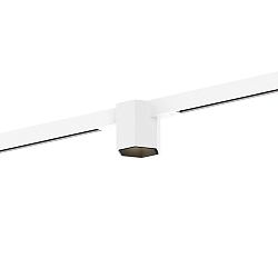 LED Schienenstrahler HEXO ON STREX 1.0, 25�, 48V, 7W, 3000K, 470lm, IP20, dimmbar, Schiene wei� / Leuchte wei�/schwarz