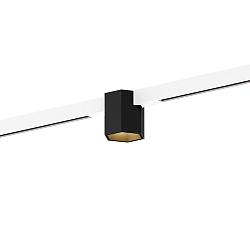 LED Schienenstrahler HEXO ON STREX 1.0, 25�, 48V, 7W, 2700K, 440lm, IP20, dimmbar, Schiene wei� / Leuchte schwarz/gold