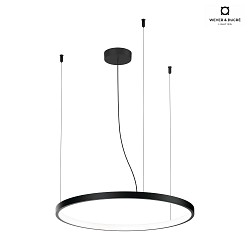pendant luminaire KUJO 2.0 1-fold, ring shape IP20, black matt dimmable