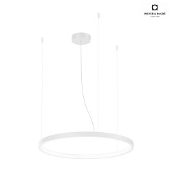 pendant luminaire KUJO 2.0 1-fold, ring shape IP20, white matt dimmable