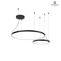 pendant luminaire KUJO 3.1 2-fold, ring shape IP20, black matt dimmable