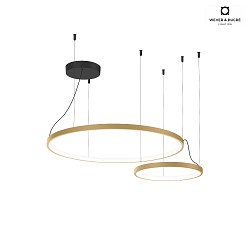 pendant luminaire KUJO 3.1 2-fold, ring shape IP20, champagner dimmable