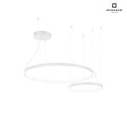 pendant luminaire KUJO 3.1 2-fold, ring shape IP20, white matt dimmable