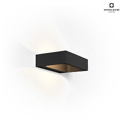 Lampada da parete BENTO 1.3 - UP&DOWN - 18CM su / gi, angolare IP20, opaco, nero jet dimmerabile