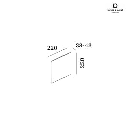 LED Wandleuchte MILES 2.0 CARR, indirekt, 22 x 22cm, 8W 3000K, CRi >90, dimmbar, schwarz