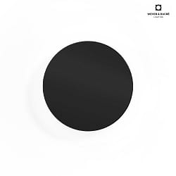 LED Wandleuchte MILES 2.0 ROUND, indirekt,  19cm, 8W 3000K, CRi >90, dimmbar, schwarz