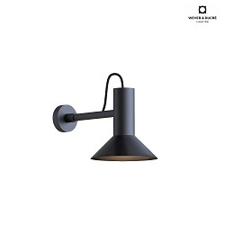 Wandleuchte ROOMOR WALL 1.1 - PAR16, gerader Ausleger, GU10, Schirm  20.5cm, drehbar, tiefschwarz, matt