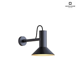 Wandleuchte ROOMOR WALL 1.1 - PAR16, gerader Ausleger, GU10, Schirm  20.5cm, drehbar, tiefschwarz / gold