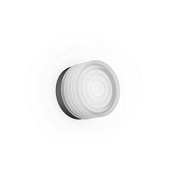 LED Wandleuchte HAJO IP44 1.0, 8W, 2700K, 430lm, IP44, C dimmbar, schwarz / sandgestrahltes Glas