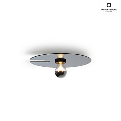 Luminaire mural MIRRO WALL 1.0 E27 IP20, chrome, noir gradable