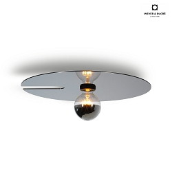 Lampada da parete MIRRO WALL 2.0 E27 IP20, cromo, nero dimmerabile