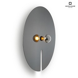 Lampada da parete MIRRO WALL 3.0 E27 IP20, cromo, nero dimmerabile