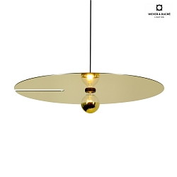 Pendant luminaire MIRRO 3.0, length 250cm / mirror  75cm, E27 (excl.), black gold