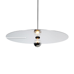 pendant luminaire MIRRO CEILING SUSP 3.0 E27 IP20, aluminium, black matt 