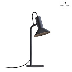 Tischleuchte ROOMOR TABBLE 1.1 - PAR16, GU10, mit Schnurschalter, Schirm 20.5cm, tiefschwarz, matt