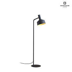 Stehleuchte ROOMOR FLOOR 1.2 - PAR16, GU10, mit Schnurschalter, Schirm  25cm, tiefschwarz / gold